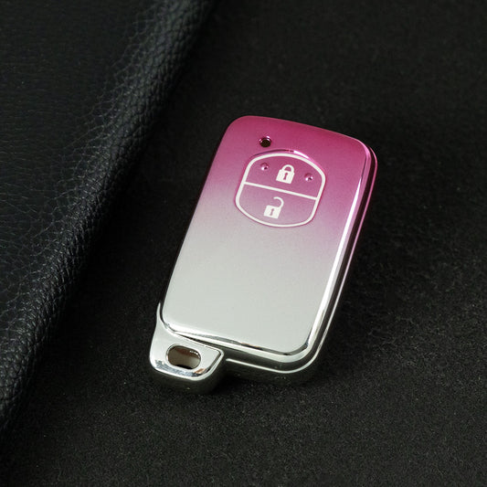 TOG2T1 Gradient Pink Car Key Cover Soft TPU Car Key Case Cover for Toyota Camry Highlander Crown Prado Land Cruiser Vitz Prius Corolla Accessories