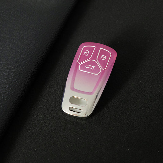 AUA1T1 Gradient Pink Car Key Cover For Audi A6 A5 Q7 S4 S5 A4 B9 Q7 A4L 4M 8W Q5 TT TTS RS 8S Coupe 2016 2017 2018 Accessories Fashion TPU Car Key Case Cover
