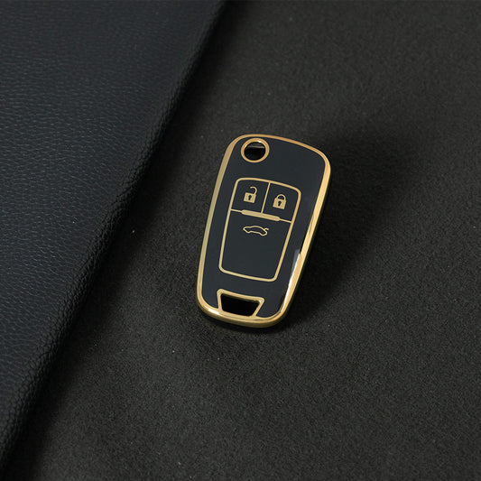 BUE1T1 Black-Gold Plating Car Key Cover For Hot Sale TPU Car Key Case for Chevrolet Cruze AVEO Excelle BUICK XTG Car Key Shell Cover