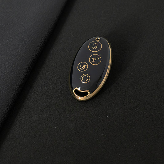 BYB1T1 Black-Gold Plating Car Key Cover TPU for BYD Qin Pro Yuan S7 Song Max Plus High Quality Auto Supplies