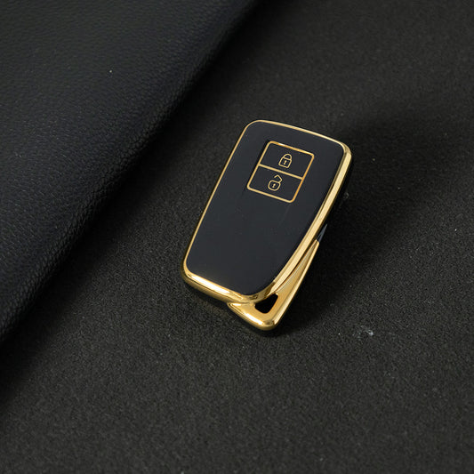LEA2T1 Black-Gold Plating TPU Car Key Case Cover for LEXUS ES200 RX200T IS CT GS NX200 RX300 LX