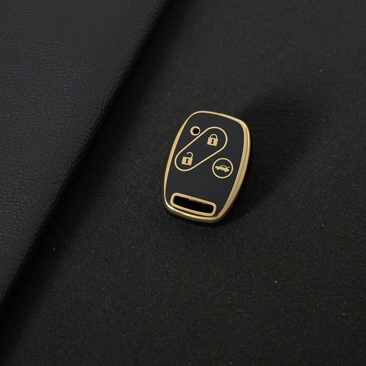 HON1T1 Black-Gold Plating TPU Car Key Case Cover for Old Honda Accord Civic CRV Jade XRV Haoying