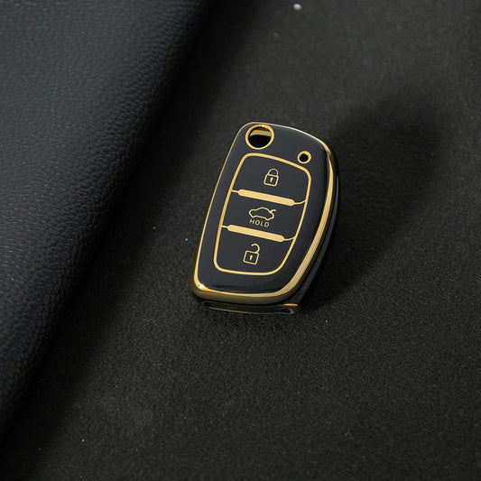 HYF1T1 Black-Gold Plating For Hyundai 2024 Auto TPU China Wholesale Hyundia Tucson 2018 Car Key Cover for Car Keys