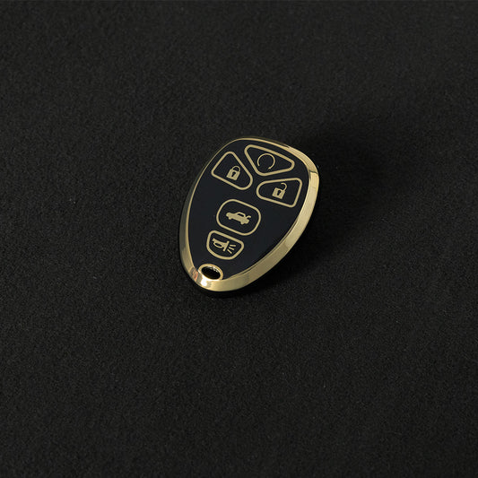 CEP2T1 Black-Gold Plating Car Key Cover Case for Chevrolet 5 Button