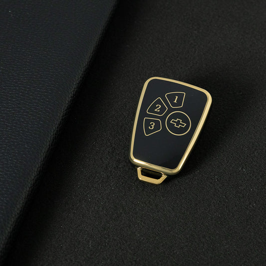 CEY1T1 Black-Gold Plating TPU Car Key Case Cover for Chevrolet Cruze 4 Buttons Hot Selling Auto Llave Accessories