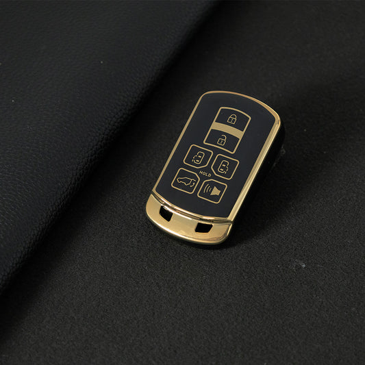 TOL1T1 Black-Gold Plating TPU Car Key Cover Case for Toyota Avalon camry COROLLA RAV4 Grand Highlander