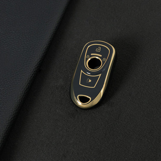 BUA1T1 Black-Gold Plating Fashion TPU Car Key Case Cover Shell for Buick Envision Verano Encore GS 20T 28T New LACROSSE Opel Astra K Keyless Protector Fob