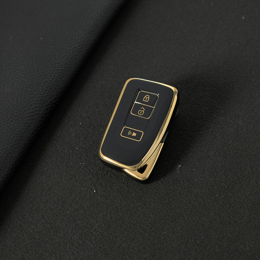 LEA5T1 Black-Gold Plating TPU Car Key Case Cover for Lexus 2018-2024 ES200 ES350 LC500 LS500 UX200 ES300h GX460 RX350h NX450 Class