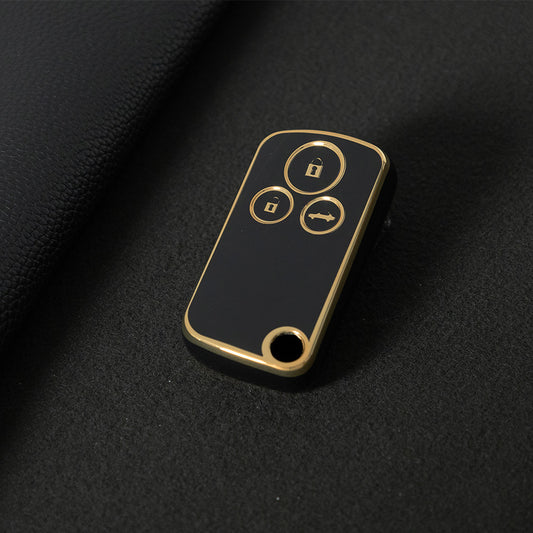 HOD1T1 Black-Gold Plating TPU Car Key Case Cover for Honda Civic Accord Jazz CRV HRV CRZ for Acura TL TSX ZDX RSX