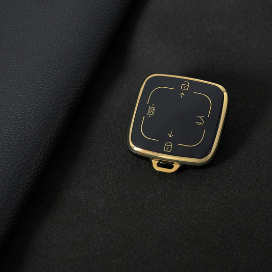 ZEA1T1 Black-Gold Plating Car Key Case Cover Suitable for ZEEKR Car Key Cover 001 007 X 009 Protector Shell Automobile Key Fob case Bag keychain