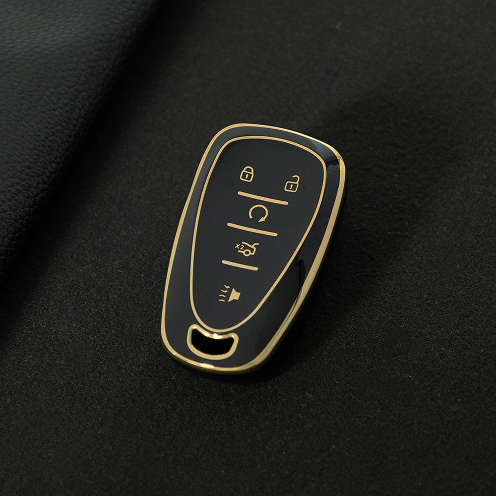 CEA3T1 Black-Gold Plating Car Key Cover for Chevrolet Holden Malibu XL Camaro Pioneer Wear Resisting Smart Auto