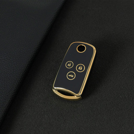 HOE1T1 Black-Gold Plating TPU Car Key Case Cover for Honda Civic Accord Jazz CRV HRV CRZ for Acura TL TSX ZDX RSX