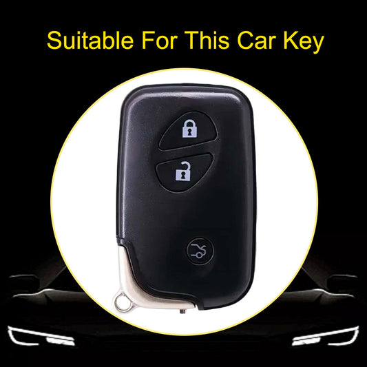 LEC1T1 Black-Silver Plating Hotsale Soft TPU Car Key Case Cover for Lexus ES/RX/GX/RX/IS200t CT200h SRT Demon 3 Buttons Smart Key Cover