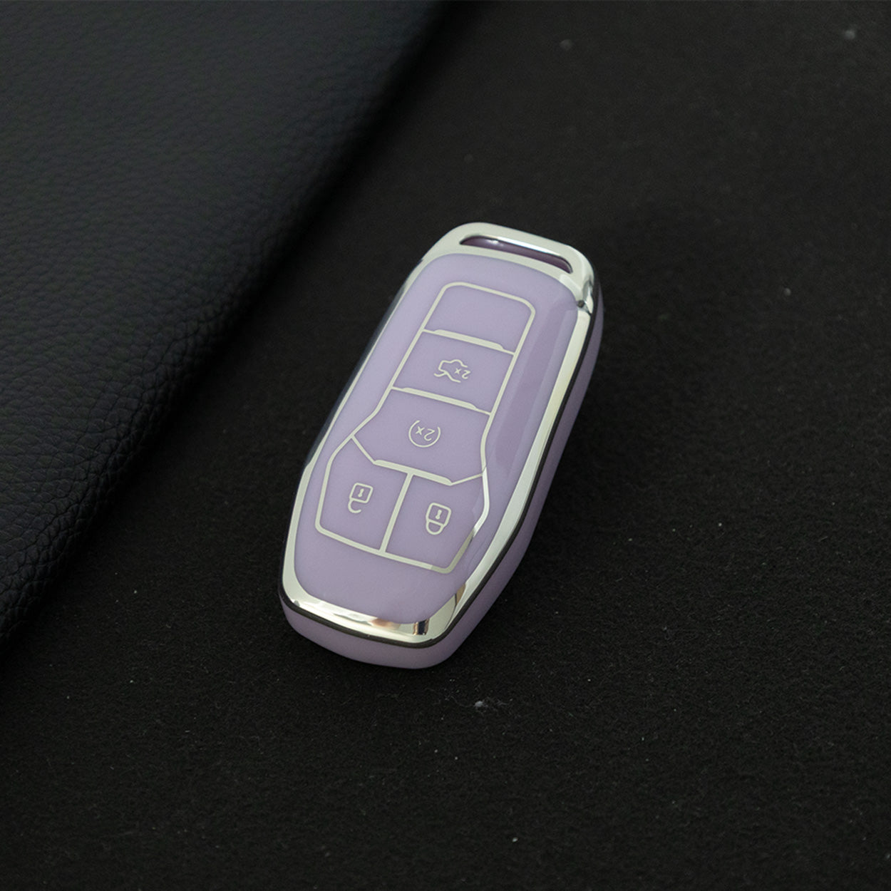 FOC1T1 Purple-Silver Plating Tpu Car Key Case for Ford Mustang lincoln MKZ MKC MKX EXPLORER Taurus