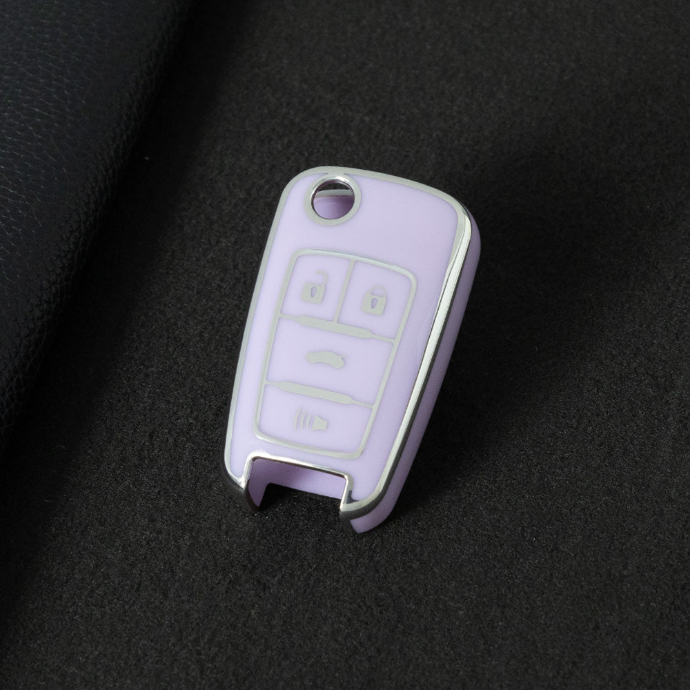 CED2T1 Purple-Silver Plating Hot Sale TPU Car Key Case for Chevrolet Cruze AVEO Excelle BUICK XTG Car Key Shell Cover