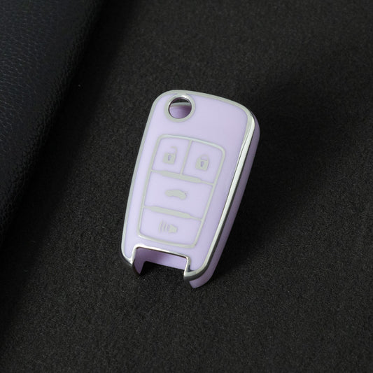 CED2T1 Purple-Silver Plating Hot Sale TPU Car Key Case for Chevrolet Cruze AVEO Excelle BUICK XTG Car Key Shell Cover