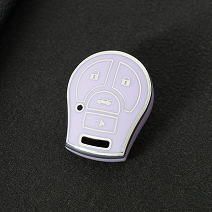 NIE4T1 Purple-Silver Plating TPU Car Key Cover for Nissan Sylphy MARCH TIIDA X-TRAIL Qashqai KICKS SUNNY
