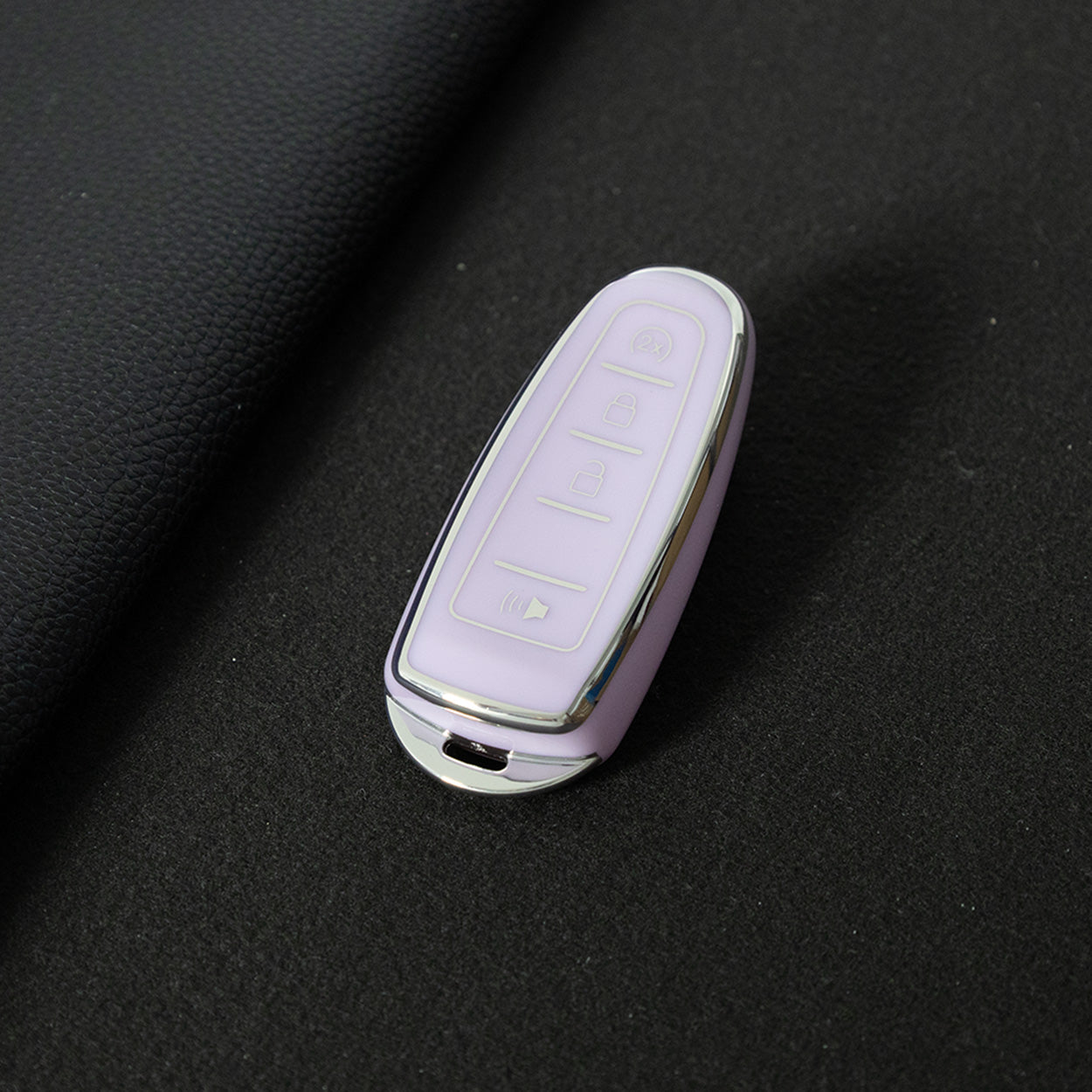 FOJ2T1 Purple-Silver Plating TPU Car Key Case Cover for Ford 2011 2012 2013 EDGE Lincoln Navigator