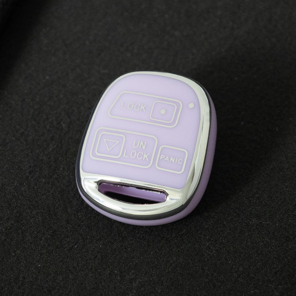 TON3T1 Purple-Silver Plating TPU Car Key Case for TOYOTA CAMRY RAV4 Corolla PRADO YARIS Tarago for LEXUS