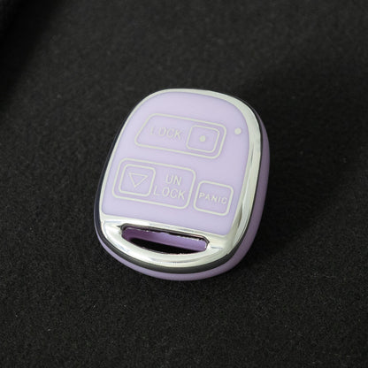 TON3T1 Purple-Silver Plating TPU Car Key Case for TOYOTA CAMRY RAV4 Corolla PRADO YARIS Tarago for LEXUS