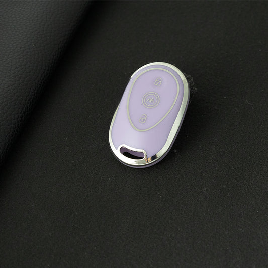 AAC1T1 Purple-Silver Plating Car Key Cover For Aima Luna Bubble Universal Electric Bicycle Car Key Accessories