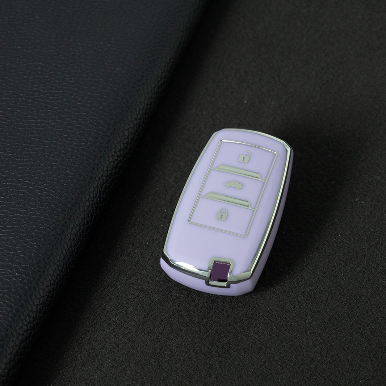 CHA1T1 Purple-Silver Plating Car Key Cover Premium Soft TPU Car Key Case Cover Shell for CHANGAN CS15 CS35 CS55 CS75 RAETON CC EADO LUMIN Key Rings Keychain Bag