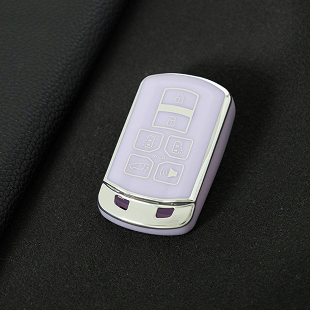 TOL1T1 Purple-Silver Plating TPU Car Key Cover Case for Toyota Avalon camry COROLLA RAV4 Grand Highlander