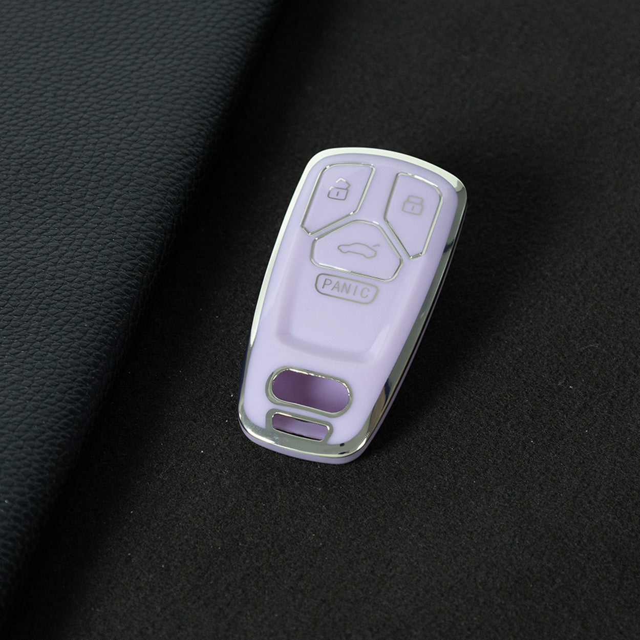 AUA3T1 Purple-Silver Plating Car Key Cover TPU Lightweight Car Key Cover Case Keychain Protector Fob for Audi Q7 A2 A4L Q5L A5 S4 TT TTS