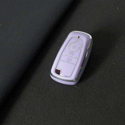 FOB3T1 Purple-Silver Plating Suitable for Mondeo Keycases, Ruiji Car Keychains, High-end Taurus Ruijie Fox Car Key Remote Control keychain