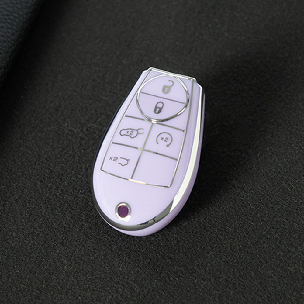 JEC8T1 Purple-Silver Plating Keyless Entry Remote Control 5-Buttons Compatible 2008-2018 Dodge Grand Caravan 2008-2016 Chrysler Town