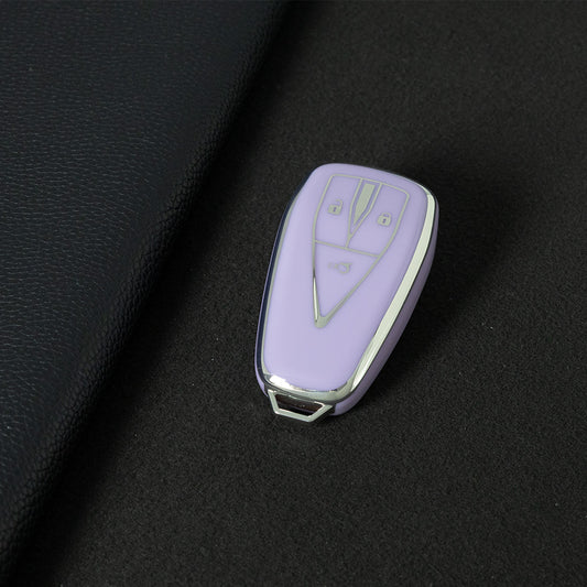 CHC1T1 Purple-Silver Plating Car Key Cover For TPU Car Key Cover Shell Remote Key Protection Case Car Interior Accessories  Changan CS35 CS55 CS75 PLUS 2019