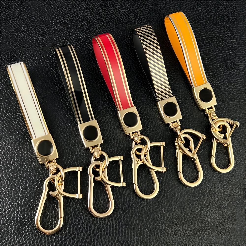 Custom Luxury Premium Keyring TPU Golden Silver  Car Keychain with UV Printing