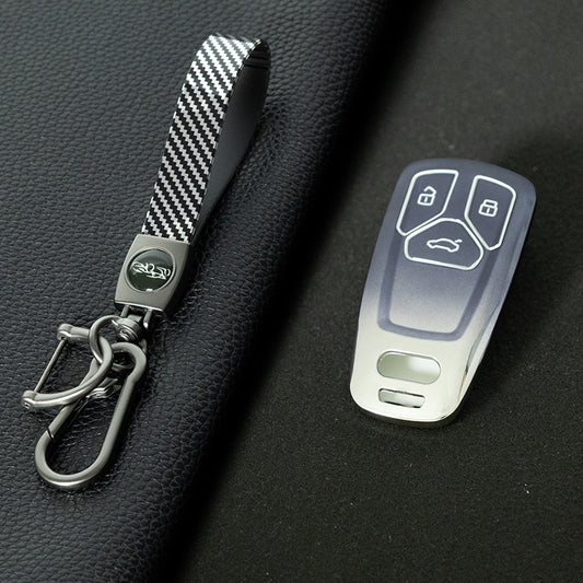 AUA1T1 Gradient Gray Car Key Cover For Audi A6 A5 Q7 S4 S5 A4 B9 Q7 A4L 4M 8W Q5 TT TTS RS 8S Coupe 2016 2017 2018 Accessories Fashion TPU Car Key Case Cover