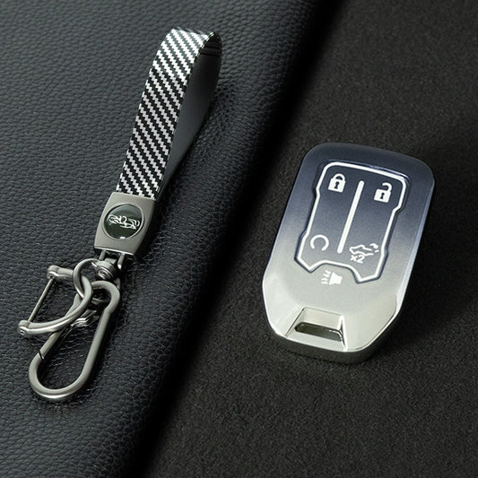 CEB1T1 Gradient Gray Remote Shell Fob Holder TPU Key Cover Case for Sierra Terrain Acadia Chevrolet Tahoe 2012-2016 for Car