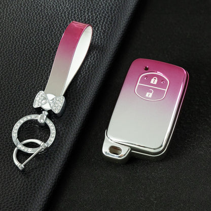 TOG2T1 Gradient Pink Car Key Cover Soft TPU Car Key Case Cover for Toyota Camry Highlander Crown Prado Land Cruiser Vitz Prius Corolla Accessories