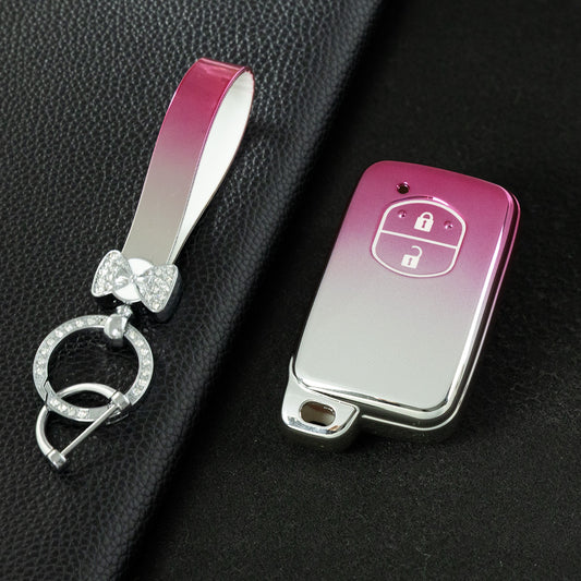 TOG2T1 Gradient Pink Car Key Cover Soft TPU Car Key Case Cover for Toyota Camry Highlander Crown Prado Land Cruiser Vitz Prius Corolla Accessories