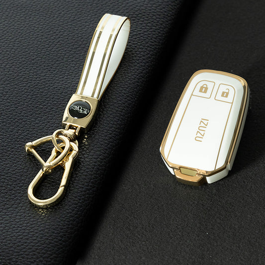 LSC1T1 White-Gold Plating TPU Car Key Case Cover for Suzuki Vitara Swift Kizashi SX4 Baleno Ertiga Samurai S-Cross