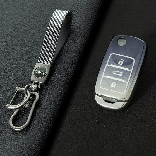 CHB1T1 Gradient Gray Car Key Cover For Premium Soft TPU Car Key Case Cover  CHANGAN Benben E-Star CS15 CS35 CS55 EADO LUMIN Key Rings Keychain Bag