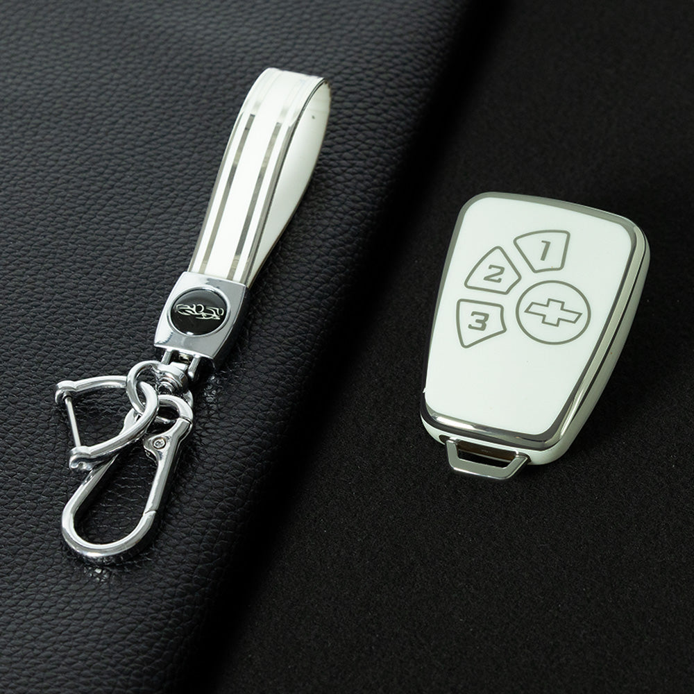 CEY1T1 White-Silver Plating TPU Car Key Case Cover for Chevrolet Cruze 4 Buttons Hot Selling Auto Llave Accessories