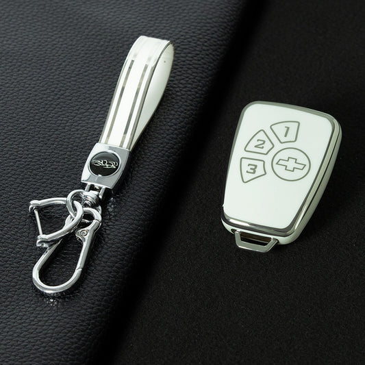 CEY1T1 White-Silver Plating TPU Car Key Case Cover for Chevrolet Cruze 4 Buttons Hot Selling Auto Llave Accessories