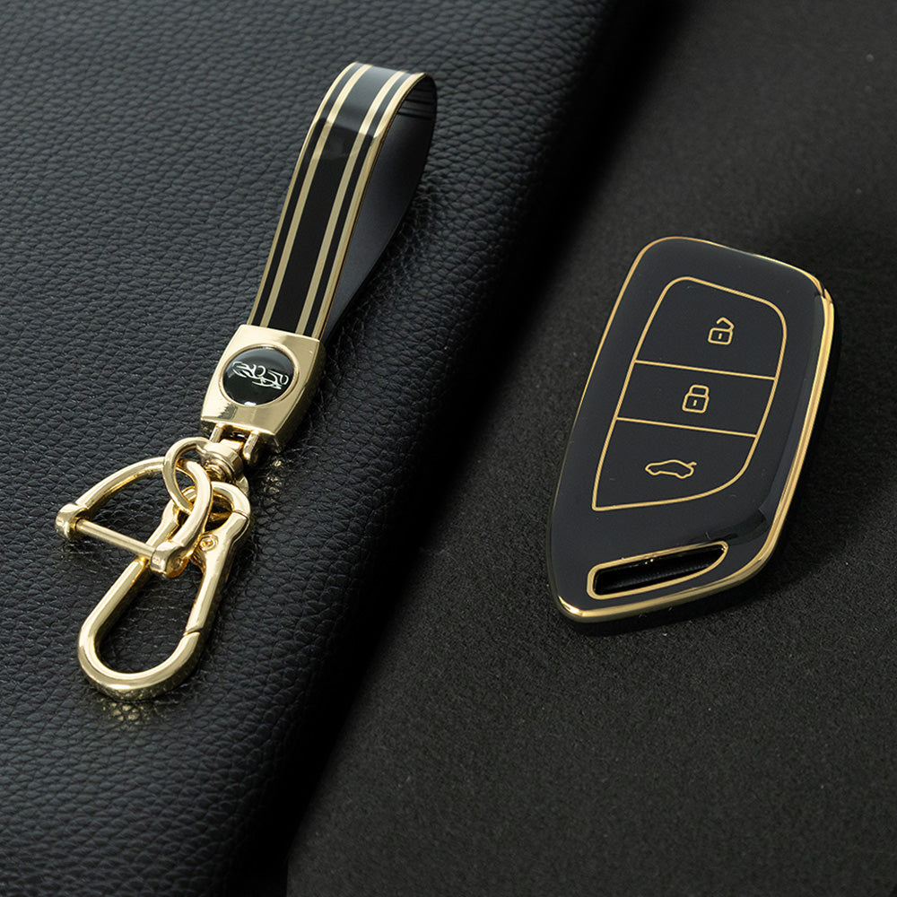 BAC1T1 Black-Gold Plating TPU Car Accessories Key Cover for Baojun 530 510 730 360 560 RS5 630 E300 RC6 RS5 RC5W
