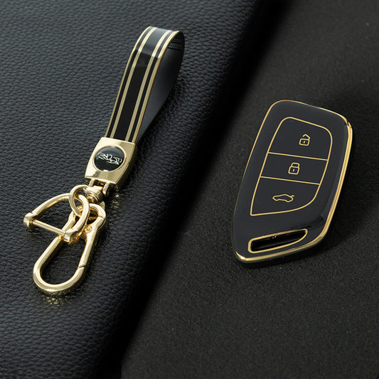 BAC1T1 Black-Gold Plating TPU Car Accessories Key Cover for Baojun 530 510 730 360 560 RS5 630 E300 RC6 RS5 RC5W