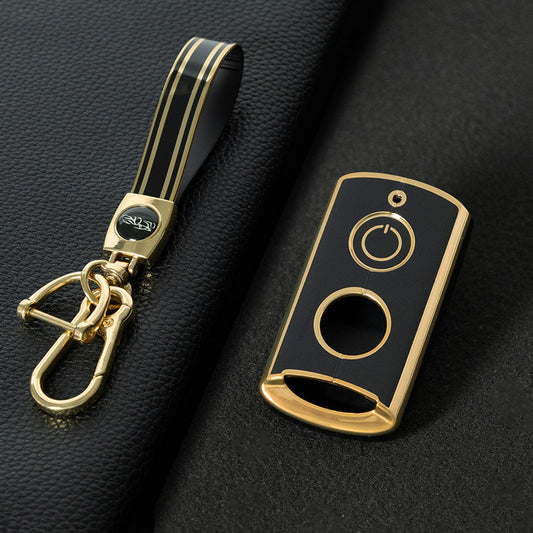 YAA1T1 Black-Gold Plating Car Key Cover Remote Key Shell for Y-AMAHA XMAX X-MAX 400 NVX AEROX QBIX 125 155 250 300 400 2015 2016 2017 2018 2019 2020 Key Case Cover