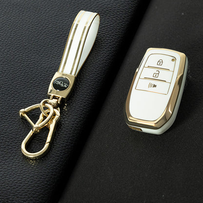 TOC5T1 White-Gold Plating TPU Car Key Case Cover For Toyota Yaris Rav4 Corola CHR Camry