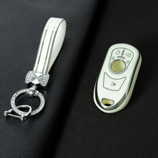 BUA2T1 White-Silver Plating Buick 22 Bie Ke GL8 High-End Key Case for Enclave LaCrosse ES Land Zun Verano Plus Regal Car Accessories keychain