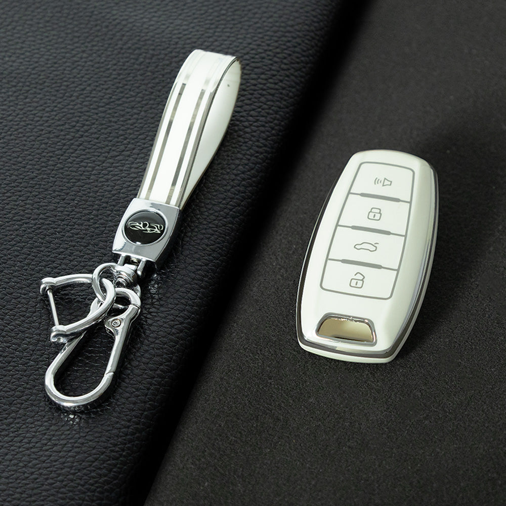 GRA2T1 White-Silver Plating Car Key Cover For TPU Haval Car Key Case H6 Third Generation Harvard M6 Package H2S Buckle F7x Housing F5 H4 H7/H8/H9