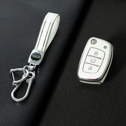 HYF1T1 White-Silver Plating For Hyundai 2024 Auto TPU China Wholesale Hyundia Tucson 2018 Car Key Cover for Car Keys