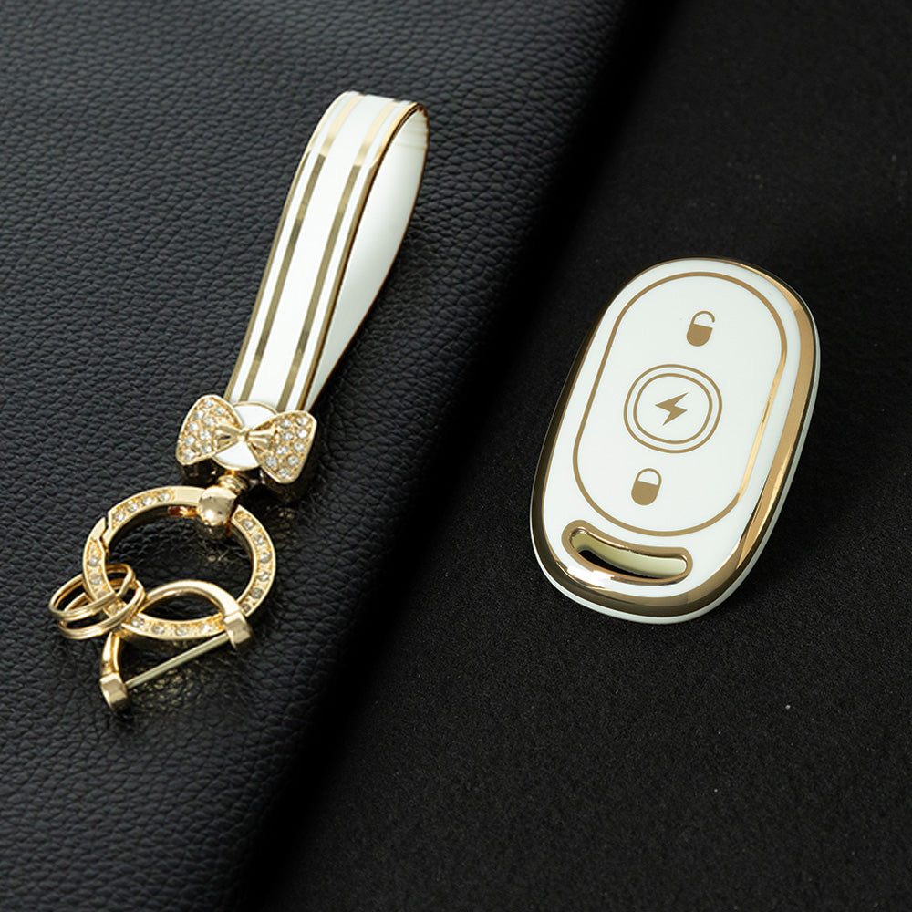 AAB2T1 White-Gold Plating Car Key Cover For Aima Luna Bubble Universal Electric Bicycle Car Key Accessories