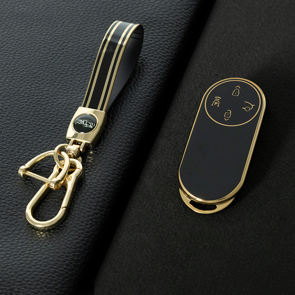 AIA1T1 Black-Gold Plating Suitable for 24 Models of WENJIE M9 Keycases, Huawei M9 Extended Range Pure Electric MAX Version Car Remote Control Key keychain