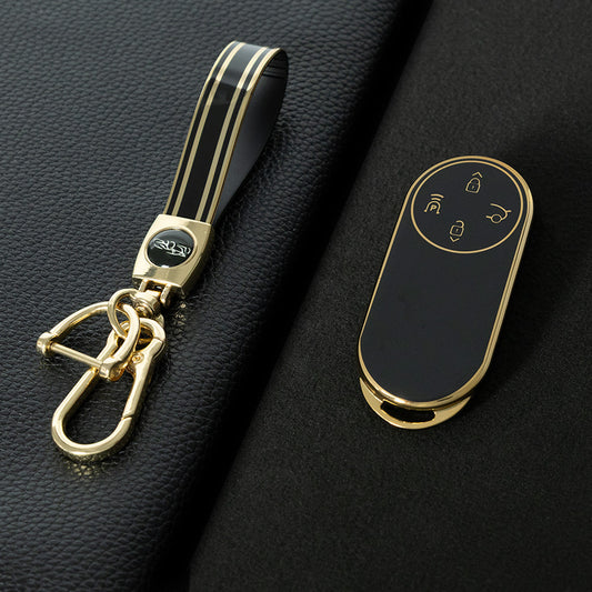 AIA1T1 Black-Gold Plating Suitable for 24 Models of WENJIE M9 Keycases, Huawei M9 Extended Range Pure Electric MAX Version Car Remote Control Key keychain